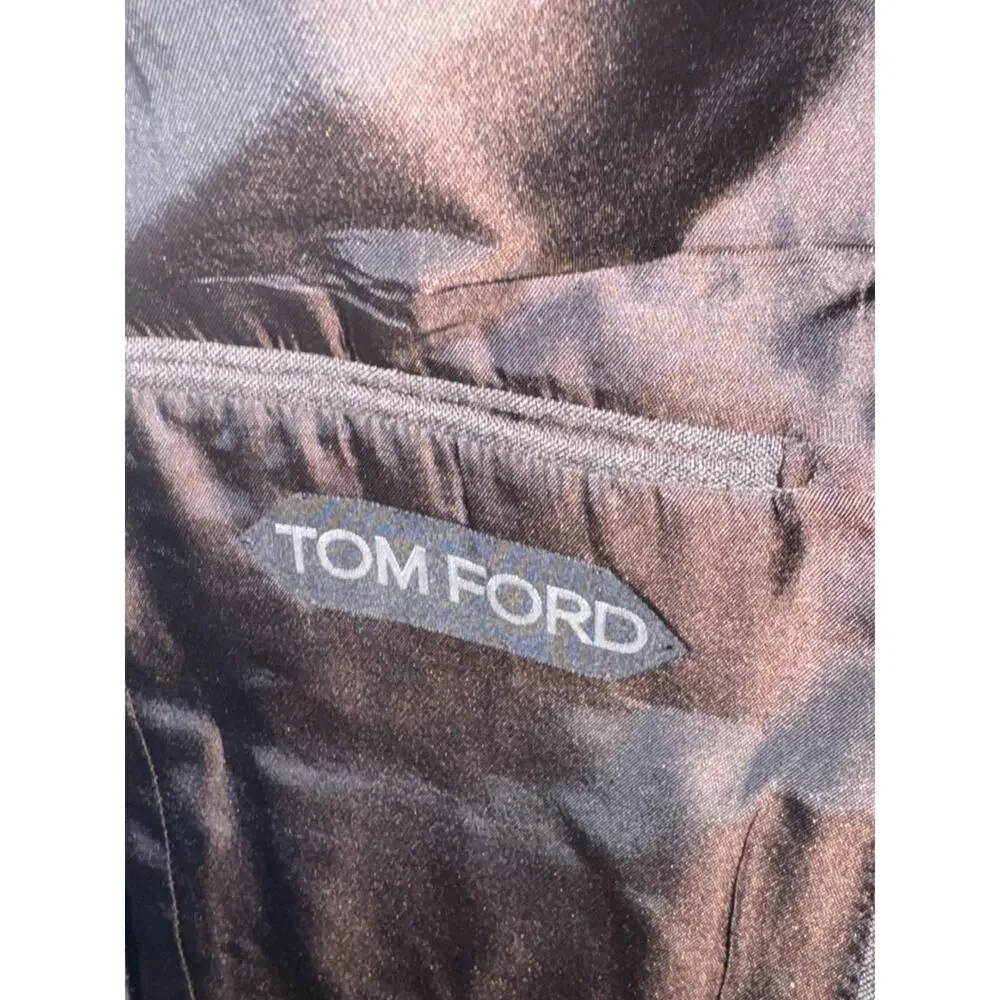 Tom Ford Brown Mohair Peak Lapel Blazer Sportcoat 50R EU 40R US Men's